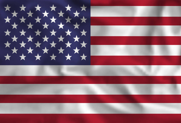 Wektor machający amerykańską flagą. Kontekst patriotycznego projektu narodowego. Flaga USA - Wektor, obraz