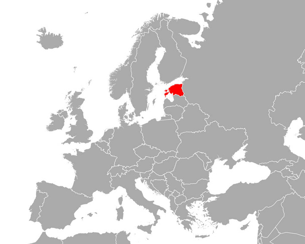 Map of Estonia in Europe - Vector, Image