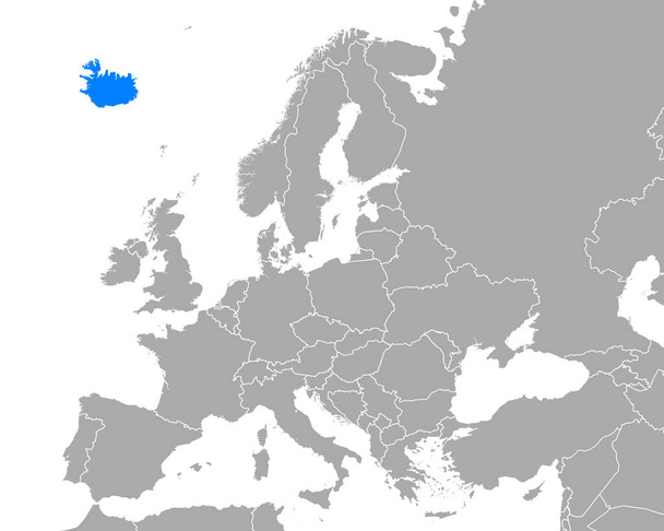 Kaart van IJsland in Europa - Vector, afbeelding