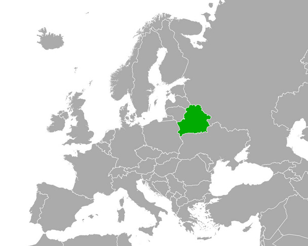 Mapa de Belarús en Europa - Vector, Imagen