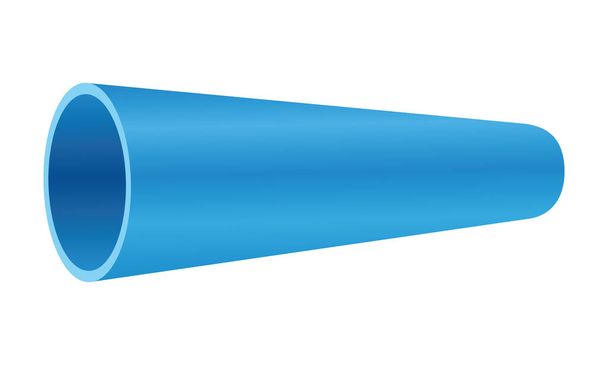 Синие трубы из ПВХ на белом фоне - Вектор,изображение