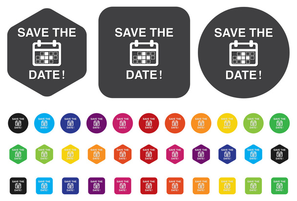 Save the date button - Vector, Image