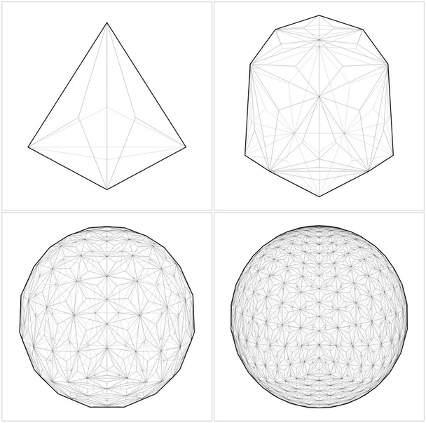 Dörtyüzlü topu küre hatları vektör için - Vektör, Görsel