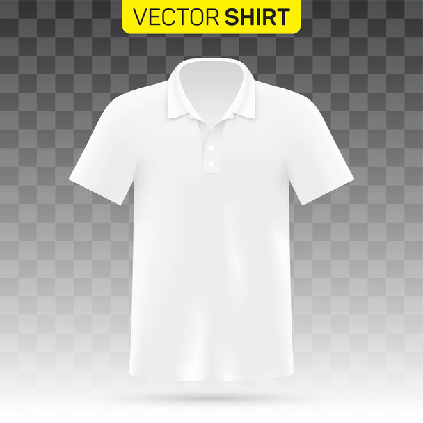 White classic polo shirt vector mockup isolated. - Vektör, Görsel