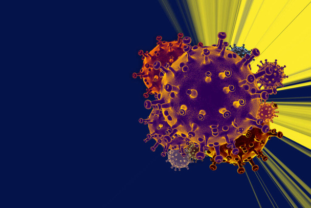 COVID-19 Antecedentes del brote de enfermedad por Coronavirus. Detener la propagación del brote pandémico mundial del virus Corona - Foto, Imagen