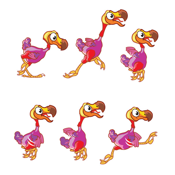 Dodo-Sprite springen - Vektor, Bild