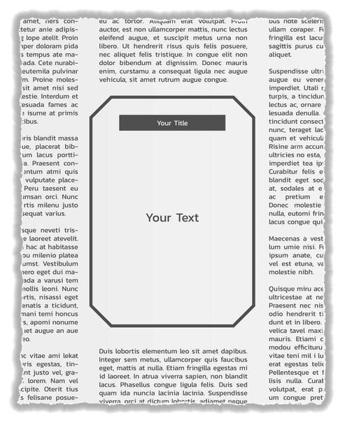 Newspapers with lorem ipsum text and empty box for your business and advertising text. Illustration contains shadow around the newspapers sheet. - Vector, Image