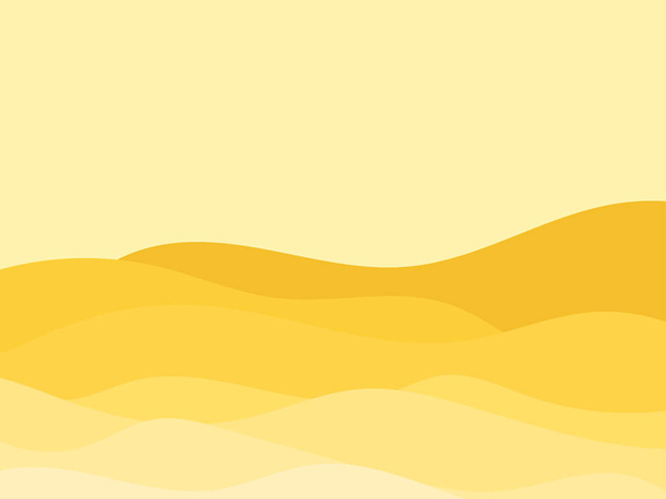 Paesaggio desertico con dune in stile minimalista. Design piatto. Arredamento Boho per stampe, poster e interior design. Arredo moderno di metà secolo. Illustrazione vettoriale - Vettoriali, immagini