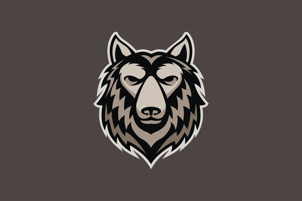 ウルフヘッドマスコット,スポーツチームのロゴに適し,野生動物愛好家コミュニティ,保護動物のロゴ. - ベクター画像