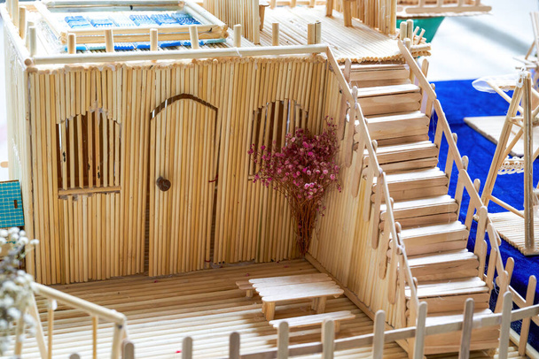 Handmade small houses built with bamboo sticks - Photo, Image