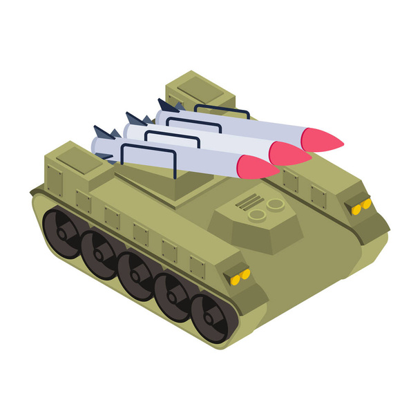 military tank isolated on white background - Wektor, obraz