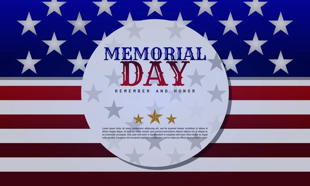 День памяти дизайн фона с американским флагом в градационном цвете. Векторная иллюстрация - Вектор,изображение