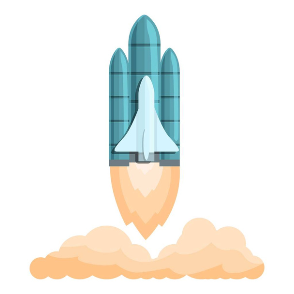 Spacecraft launch explorer icon, cartoon style - ベクター画像