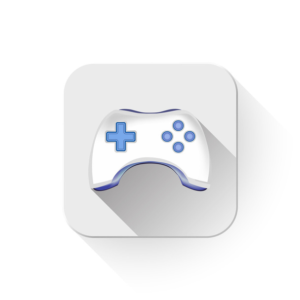 Game pad With long shadow over app button - Vektor, kép
