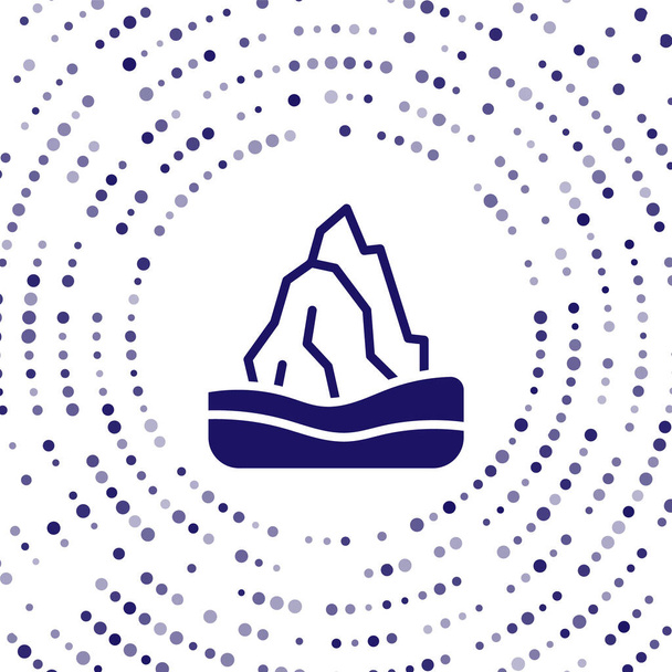 Iceberg bleu icône isolée sur fond blanc. Cercle abstrait points aléatoires. Vecteur. - Vecteur, image