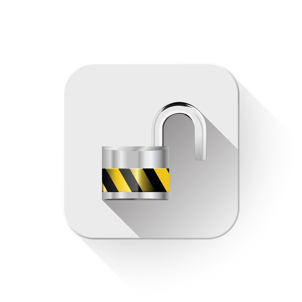 security concept with locked combination pad lock icon With long - Vector, Imagen