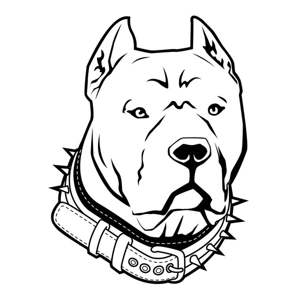Pitbull terrier, logotipo del pit bull americano, ilustración vectorial - Vector, imagen