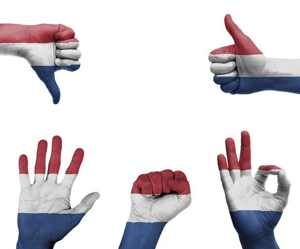 Ensemble de main avec le drapeau des Pays-Bas
 - Photo, image