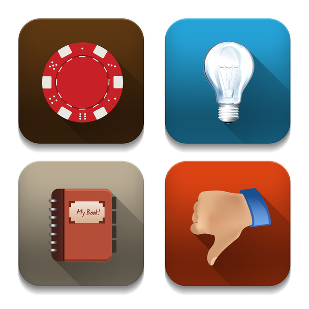 Icone dell'app vettoriale, illustrazione delle icone dell'applicazione impostate
 - Vettoriali, immagini