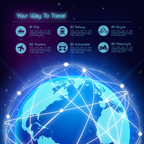 Network travel background - Vector, Image