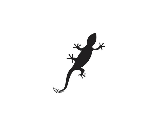 Eidechse Chamäleon Gecko Silhouette schwarzer Vektor 10 - Vektor, Bild