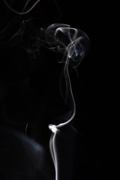 cloud of white smoke on black background - Фото, зображення
