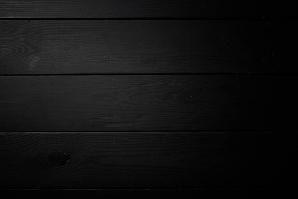 Black wooden background, black texture - Foto, imagen