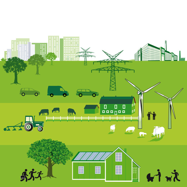 udržitelná energie - Vektor, obrázek