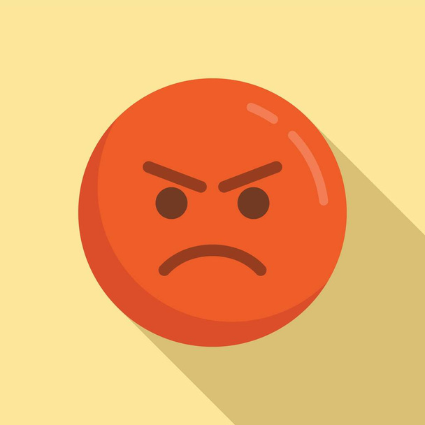 Rage emoji icon, flat style - Vector, Imagen