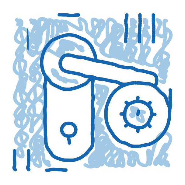 вредители в замочной скважины иконка нарисованная вручную иллюстрация - Вектор,изображение