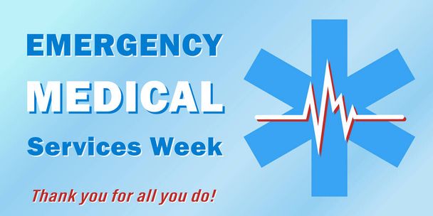 Vector illustration for the national emergency medical services week, traditionally celebrated in May, and serves as a thank you to its people who save lives. All elements are isolated. - Vector, Image