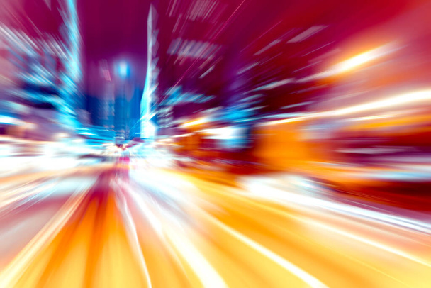 Abstract image of night traffic light trails in the city - Foto, imagen