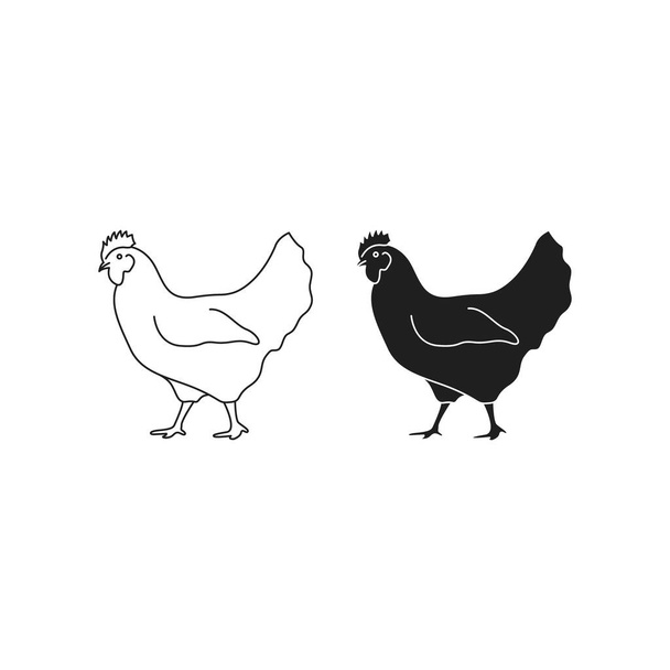 Chicken icon flat vector illustration - Vector, Image