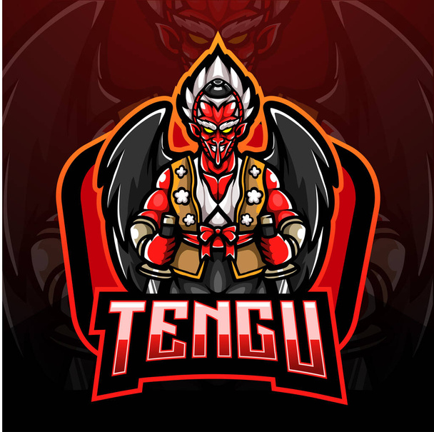 Tengu esport logo mascot design - Vector, imagen