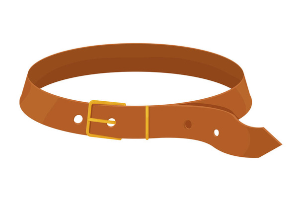 Collar para perros de color marrón en estilo caricatura aislado sobre fondo blanco. Equipo, accesorio para mascotas, símbolo de protección. - Vector, Imagen