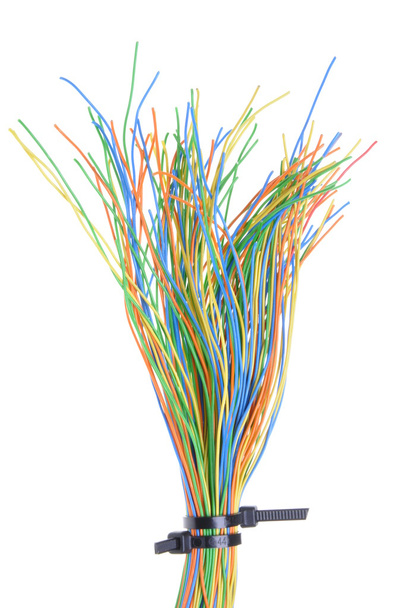 Многоцветные телекоммуникационные кабели
 - Фото, изображение