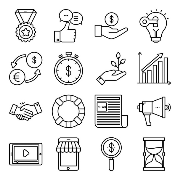 Pack of Finance Linear Icons - Вектор,изображение