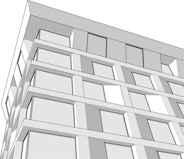 modern ház építési tervezés 3d renderelés - Vektor, kép