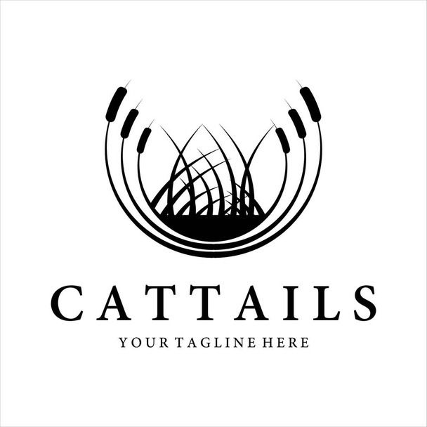 cattails or reed logo vector illustration design - Вектор,изображение