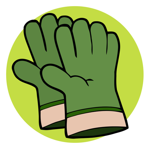 Gardening Tools-Pair Of Green Gardening Hand Gloves - Foto, imagen