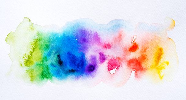 Colorful watercolor brush background. Abstract watercolor stain with paint blotch for banner, template, element for decoration. Close-up. - Photo, image