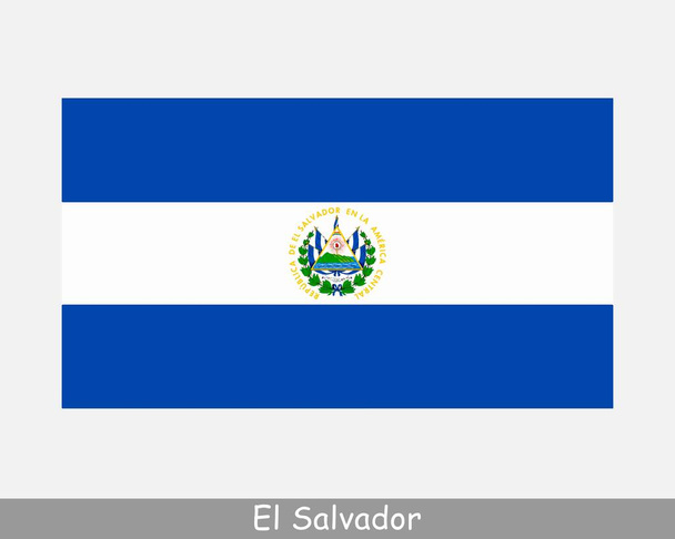 Bandera Nacional de El Salvador. Bandera del país salvadoreño. República de El Salvador Banner detallado. Archivo de ilustración vectorial EPS - Vector, imagen