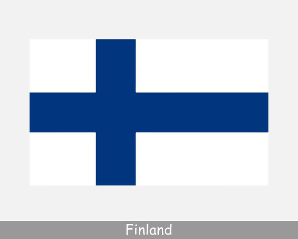 Finská národní vlajka. Finská státní vlajka. Finská republika Podrobný plakát. Soubor EPS Vector Illustration Cut - Vektor, obrázek