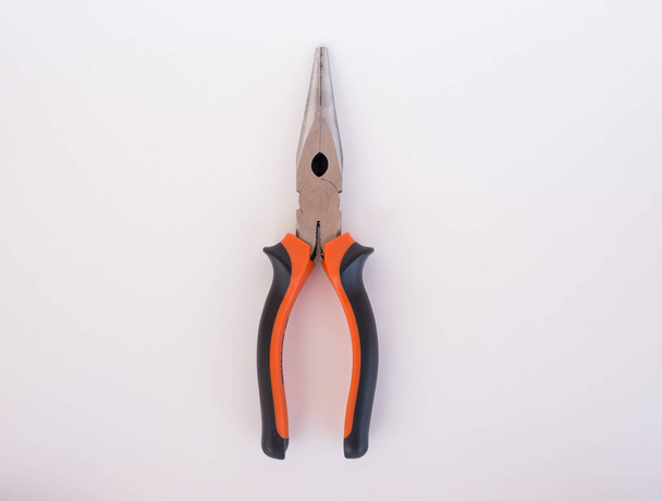 Working tool, pliers, on white background - Φωτογραφία, εικόνα