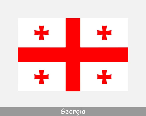 Grúzia nemzeti zászlója. Grúz ország zászló részletes zászló. EPS vektor illusztrációs vágott fájl - Vektor, kép