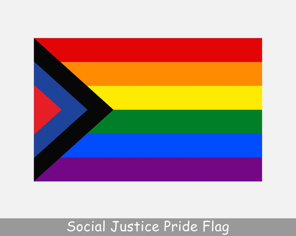 Bandiera dell'orgoglio della giustizia sociale. Bandiera dell'orgoglio gay arcobaleno, bandiera LGBTQ. File di taglio illustrazione vettoriale EPS - Vettoriali, immagini
