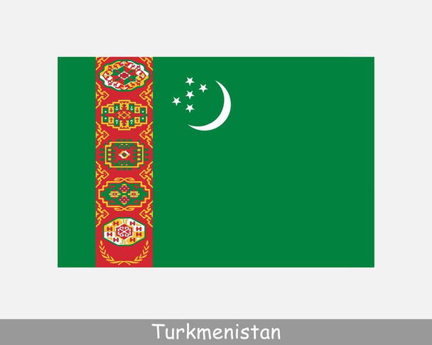 Türkmenisztán nemzeti zászlaja. Türkmenisztáni Country Flag. Türkmén részletes zászló. EPS vektor illusztrációs fájl - Vektor, kép