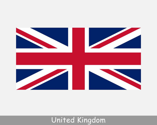 Yhdistyneen kuningaskunnan kansallinen lippu. Yhdistyneen kuningaskunnan maan lippu. Ison-Britannian ja Pohjois-Irlannin yhdistynyt kuningaskunta Union Jack Detailed Banner. EPS Vector Illustration Cut tiedosto - Vektori, kuva