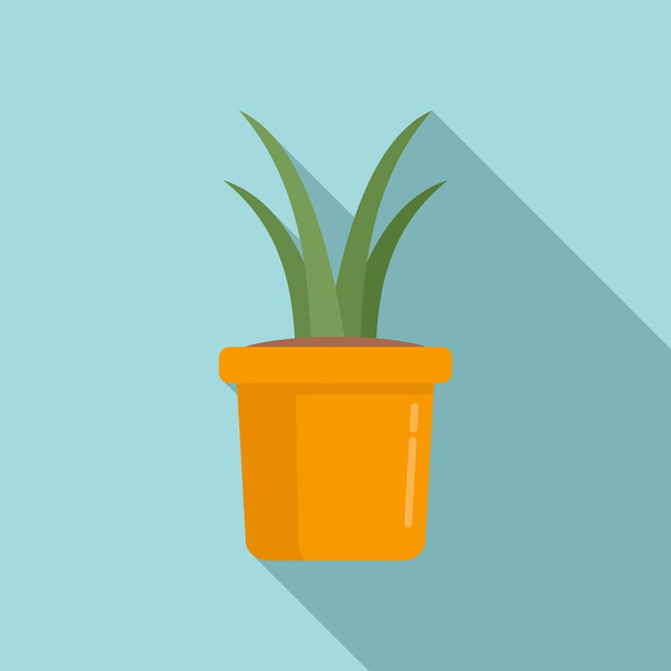 Succulent plant pot icon, flat style - Vektor, Bild