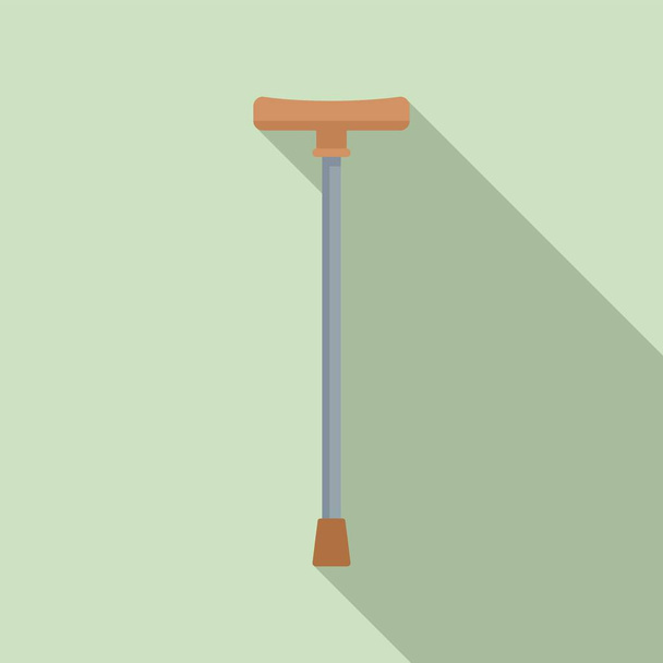 Walking stick icon, flat style - Vektor, Bild